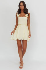 Glow Lettuce Edge Strap Mini Dress Butter