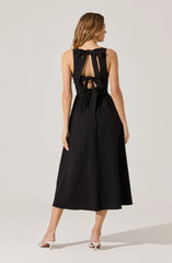 Bow Back Apron Midi Dress