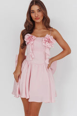 Tell Me Twice Bow Back Mini Dress Pink
