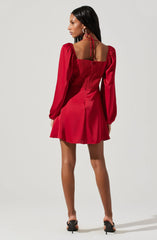 Vivian Satin Halter Mini Dress