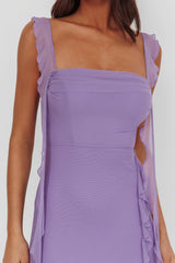 Blushing Ruffle Trim Maxi Dress Lilac