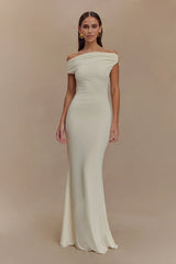 Kinsley Slinky Maxi Dress With Hardware - Ivory