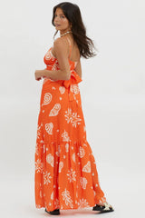 Later Days Cami Strap Maxi Dress Print Red