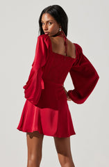 Vivian Satin Halter Mini Dress