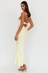 Jassinta Keyhole Bust Maxi Dress Lemon