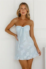 Delightful Dreams Strapless Mini Dress Blue