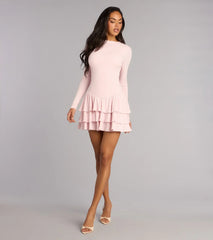 Sweet Plans Ahead Long Sleeve Skater Dress