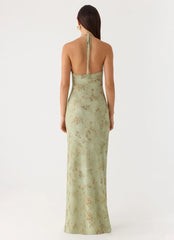 Ultra Quiet Halter Maxi Dress - Wispy Fern