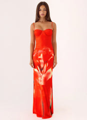 Vamonos Maxi Dress - Fire Petal