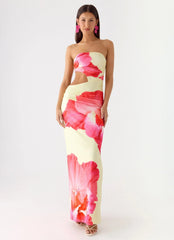 In The Rhythm Maxi Dress - Yellow Floral Spritz