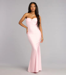 Zooey Faux Pearl Trim Mermaid Formal Dress